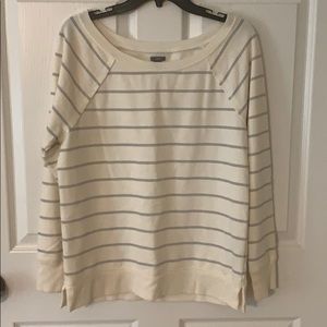 Cream and gray striped sweater